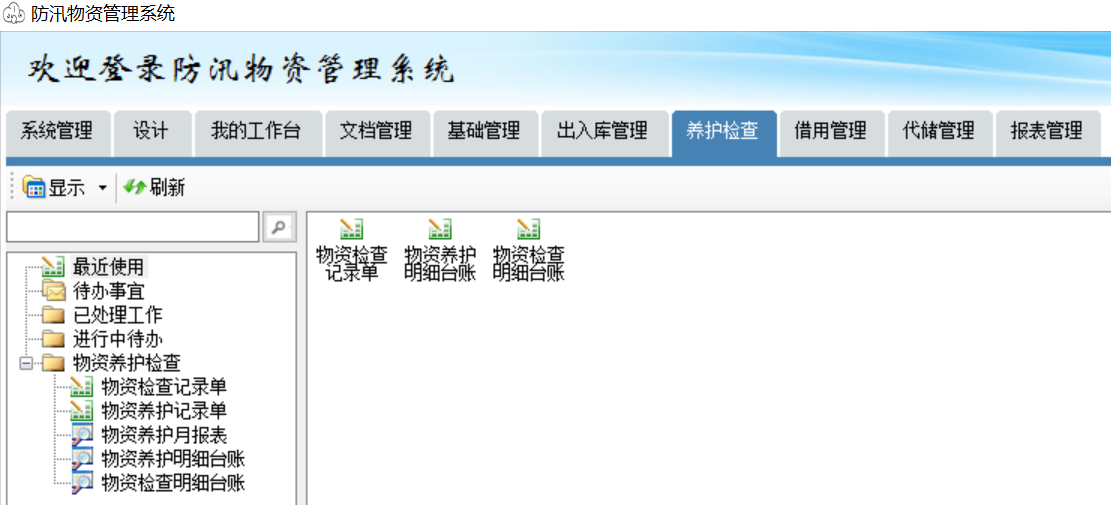 Excel服务器开发防汛物资管理系统-物资养护检查